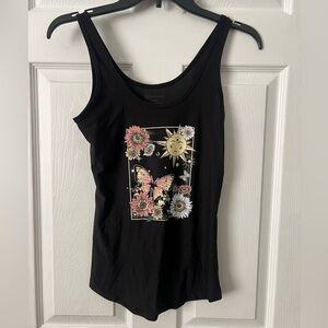 No Boundaries Women’s Black Pink Fitted Sleeveless Tank Top
